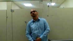 Jerking in a public restroom