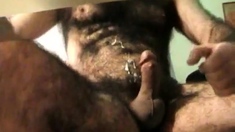 very hairy man cumming