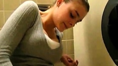 Teen Masturbating In Public Restroom