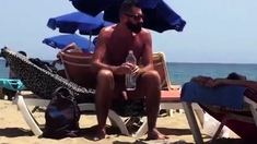 Str8 spy daddy bear at the beach