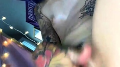 Amateur striptease and Solo masturbation