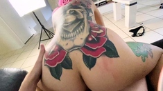 Pink labia close up of naive brunette
