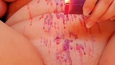 Big boobs milf masturbates with her dildo