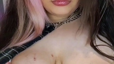 Hot amateur teen girl with big boobs toying pussy on cam