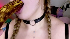 Hot blonde with big boobs solo