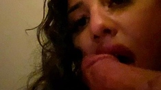 Brunette Slut Gives Blowjob To Big Cock Outdoors