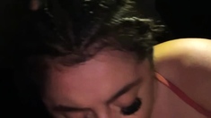 Sexy Slut Gives A Big Cock A Blowjob In The Car