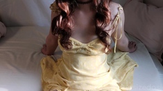 Hot Brunette In Stockings Masturbates Hard