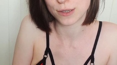 Hot brunette from squirt masturbating on webcam