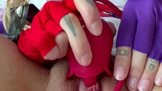 Stacked brunette goes solo toys and masturbation