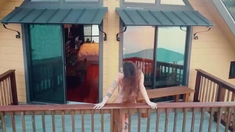 Sexy beautiful ass brunette babe outdoor solo