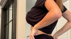 Hot blonde with big boobs solo