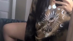 Busty brunette solo masturbation