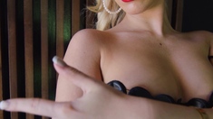 Blonde Allie Nicole exposing sexy body
