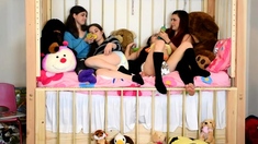 Mia, Taylor, Rainbow & Red: Bottle Fed Diaper Girls