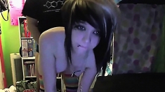 very cute teen emo girl fucks on webcam twinkleage18 HD