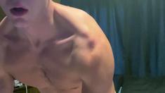 Young Stud Stretches Out His Toy While Talking Dirty