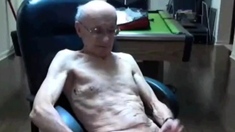 Skinny Grandpa Strokes Solo