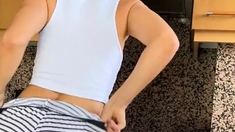 Cute Curly Brunette Solo Webcam Masturbation
