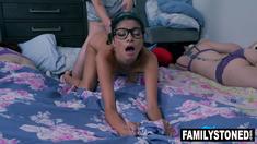 Slumber Party Dare Turns Into Stepsex