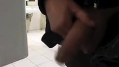 Amazing Guy Cruising In Public Toilet